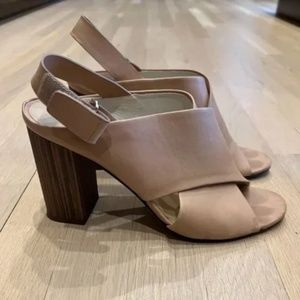 Nude Vince Heeled Slingback Wrap Sandals [Size 8]